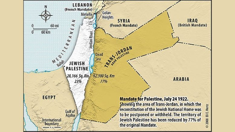 Two thirds of the British Mandate given to create a homeland for the regions Arabs