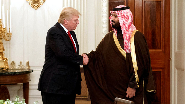 Crown Prince Mohammad bin Salman meets with President Donald Trump at the White House on March 20th 2018